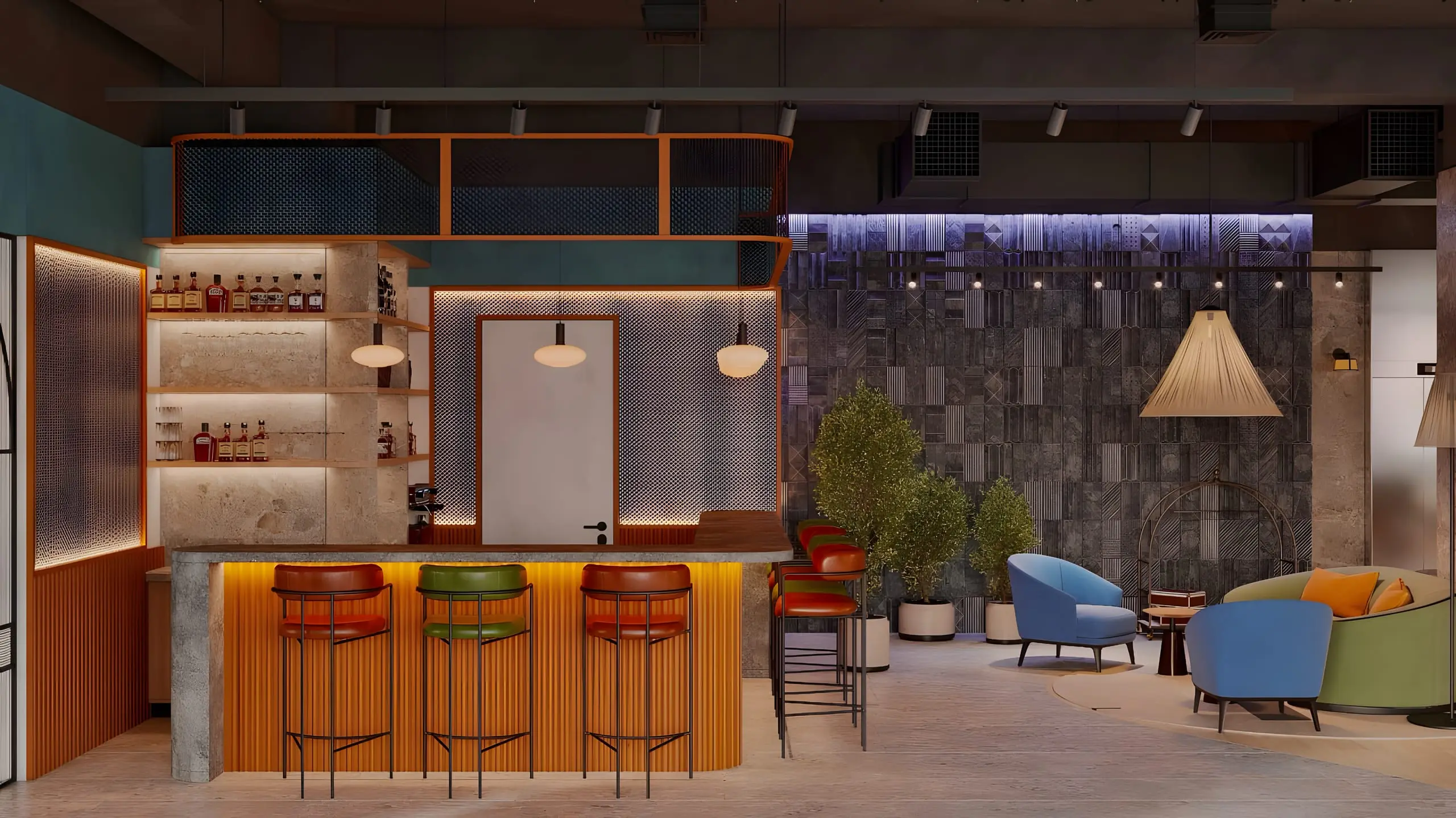 Lobby bar counter